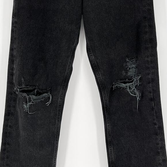 AGOLDE 90s Smokestack Jeans Women’s Size 25 Black Distressed Loose Fit Casual - Picture 3 of 6